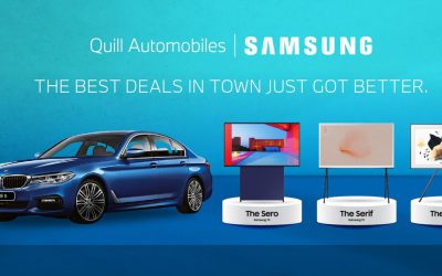 在QUILL AUTOMOBILES购买BMW新车，即送Samsung智慧电视机