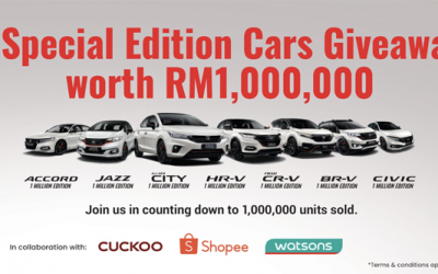 Honda Malaysia庆祝 一百万销量达成，送出7部纪念版车型！