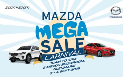 Mazda 将于9月3日至4日在Mazda Glenmarie Showroom举办超级促销嘉年华