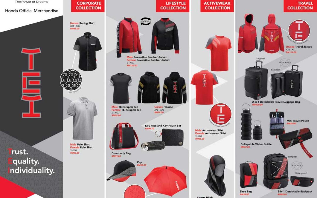 Honda Malaysia推出专属品牌服装，’TEI’系列