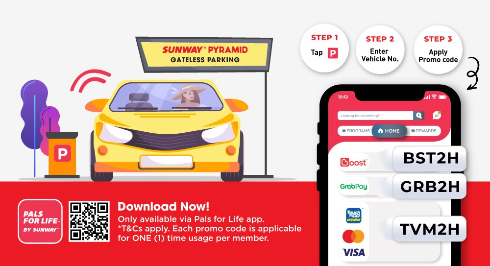 Sunway Pyramid 落实精明停车场  下载Pals For Life 换取免付费停车优惠！